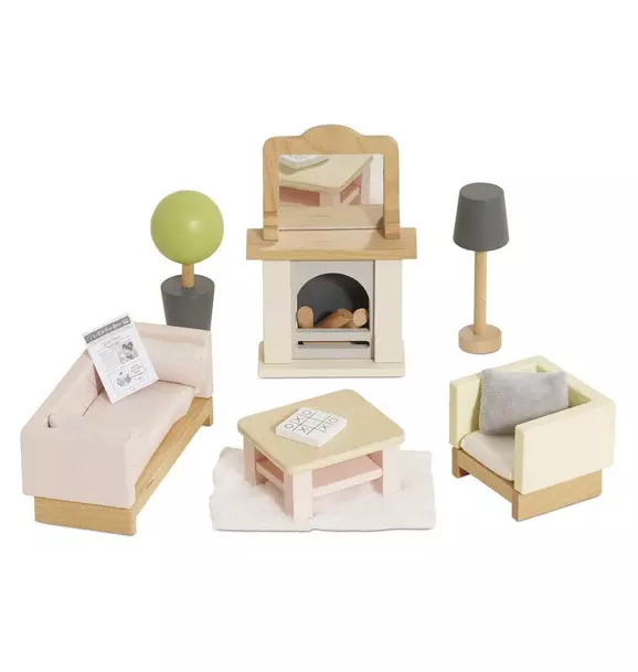 Wooden Dolls house Living Room - 19 Piece