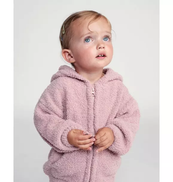Zip Up Hoodie Fuzzy - Ash Rose
