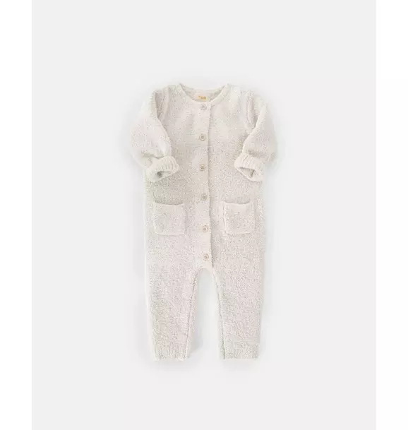 Long Sleeve Jumpsuit Fuzzy - Ecru
