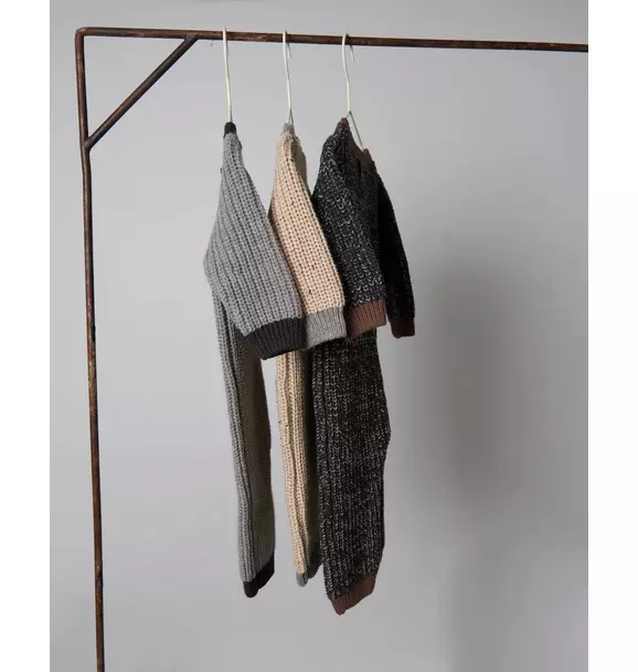 Long Sleeve Chunky Romper - Heather Grey/Black