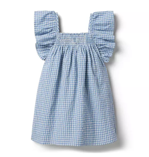 Gingham Ruffle Sleeve Dress