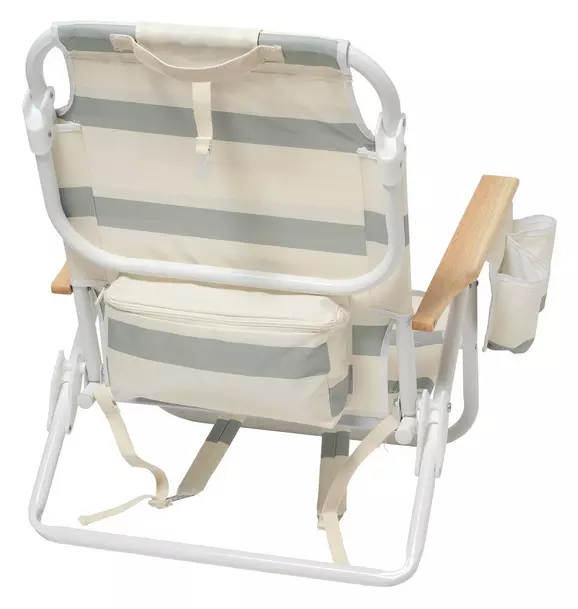 Deluxe Beach Chair: La Palma Sage Stripe