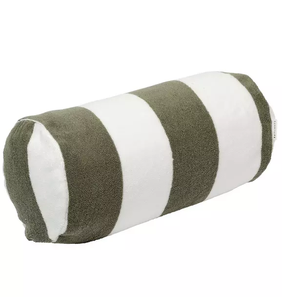 Inflatable Beach Pillow: Vacay Olive Stripe
