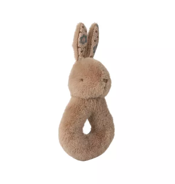 Rabbit rattle set - Cream peach