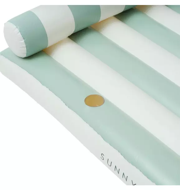 Luxe Lilo Pool Float: Green Stripe