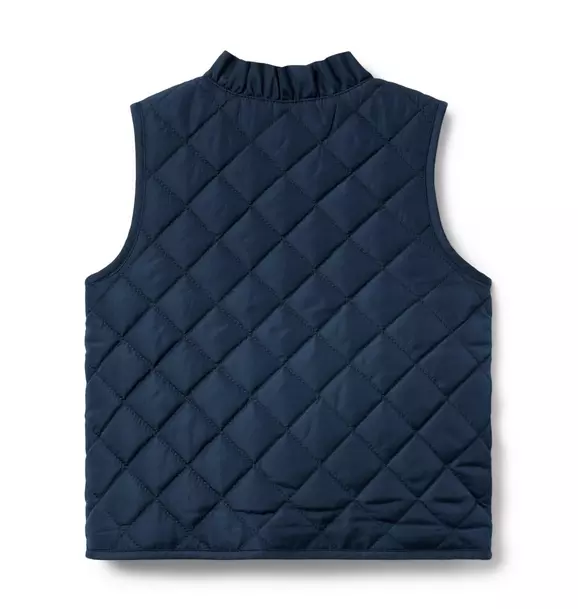 The Quilted Ruffle Collar Vest