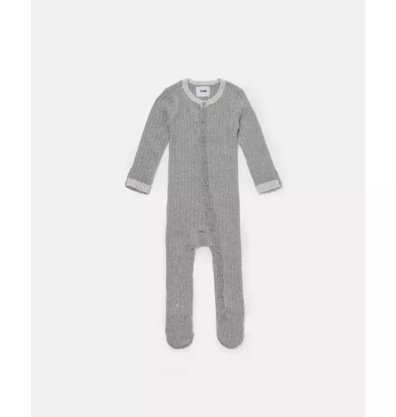Long Sleeve Jumpsuit Footie - Hug Me - Heather Grey