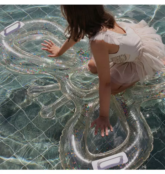 Kids Lie-On Float: Butterfly Cotton Candy - Glitter