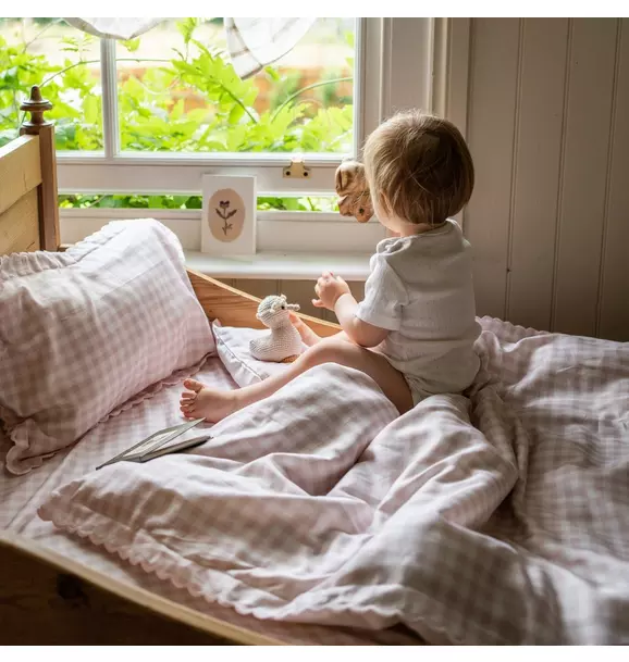 Picnic Gingham Toddler Duvet Set - Pink