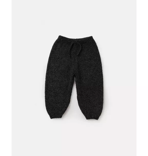 Boxy Lounge Pants Fuzzy - Black Melange