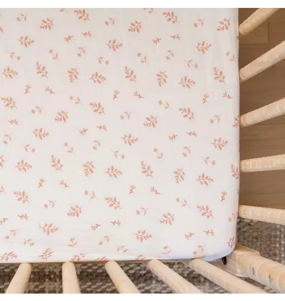 Cotton Muslin Crib Sheet Floret