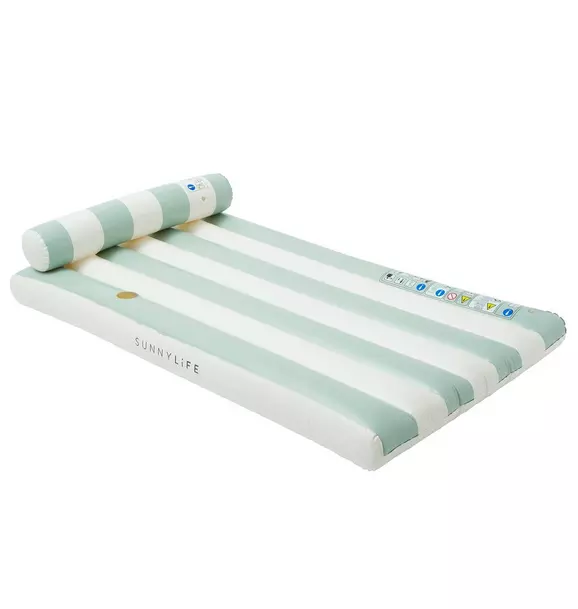 Luxe Lilo Pool Float: Green Stripe