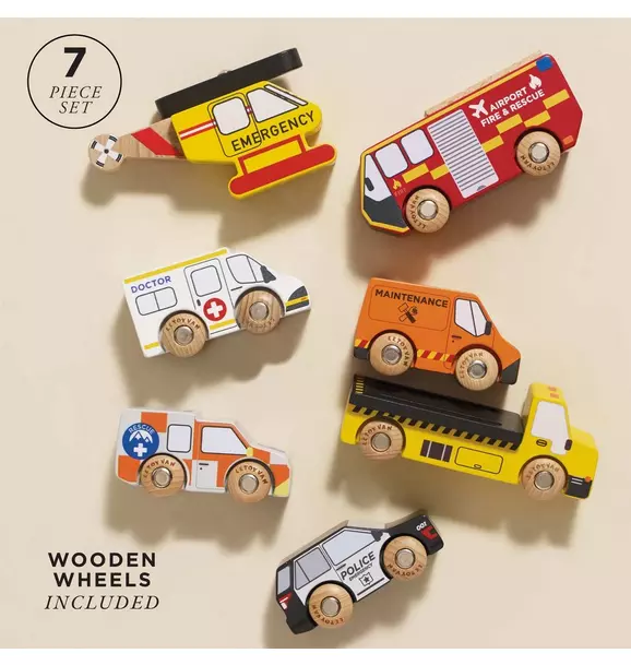 Emergency Helicopter & Rescue Cars - 7 Piece