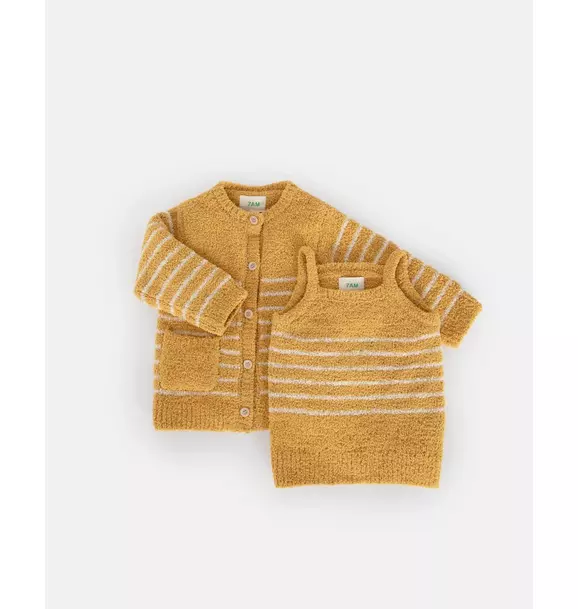 Camisole & Cardigan Set Fuzzy - Amber/Ecru