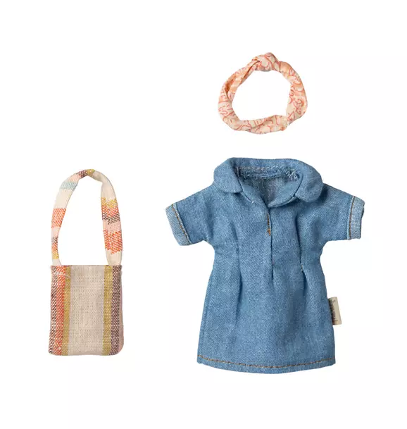 Denim dress and bag, Mum mouse