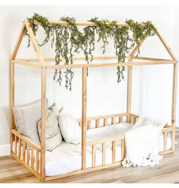 Montessori House Bed with Rails / Size Twin