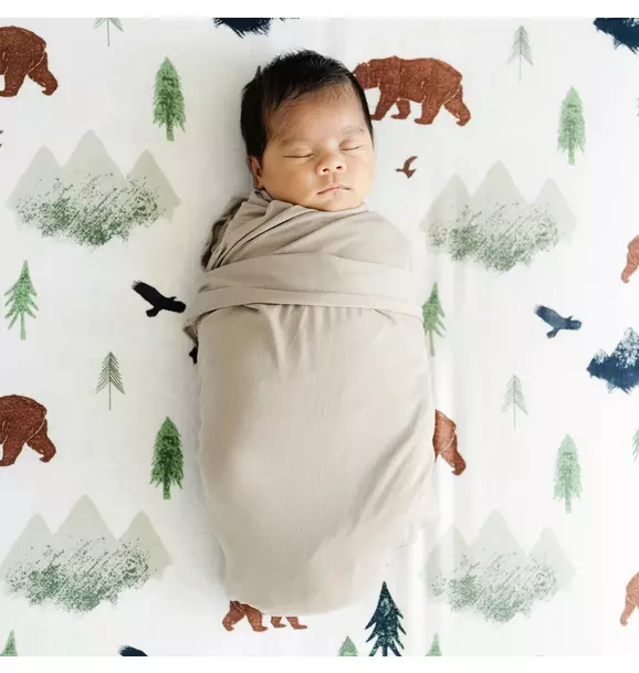 Cotton Muslin Crib Sheet Yosemite