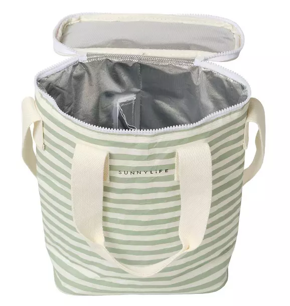Light Cooler Drinks Bag - La Palma Sage Stripe
