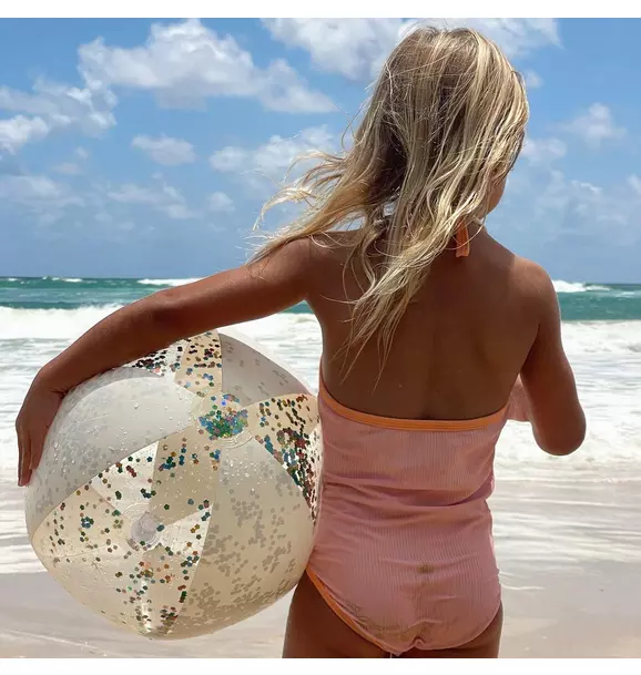 Inflatable Beach Ball: Cotton Candy Glitter