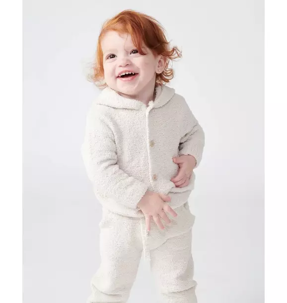 Hooded Cardigan Fuzzy - Ecru