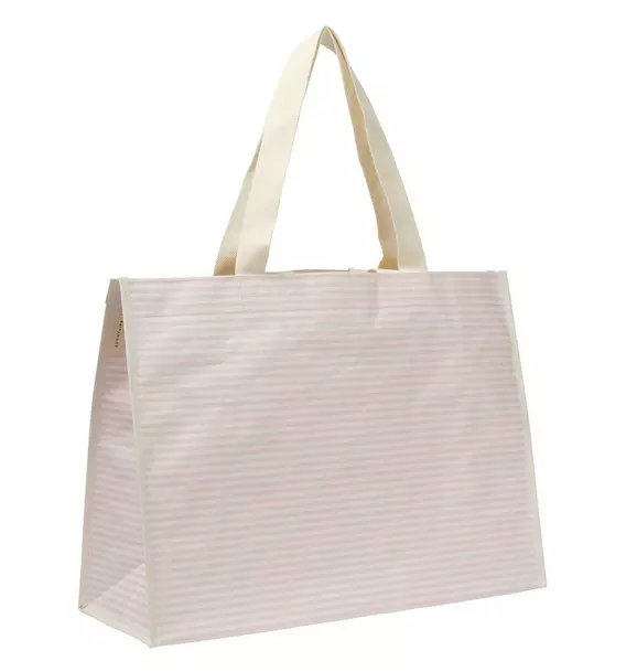 Carryall Beach Bag: Lazy Days Pink Stripe