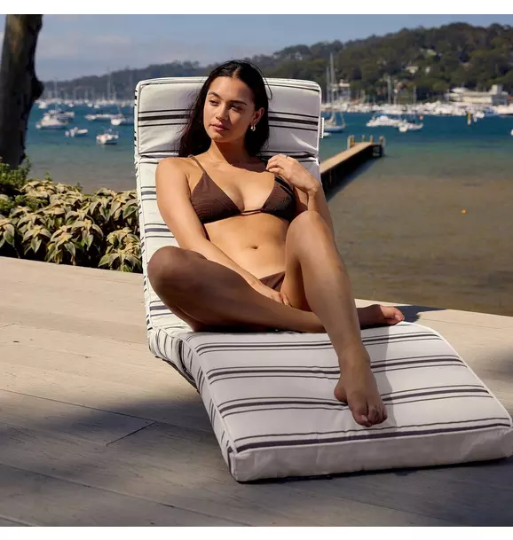 The Lounger Chair: Charcoal Stripe