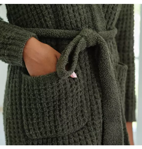 Waffle Knit Robe in Thyme