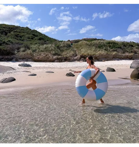 Tube Pool Ring: Blue Stripe