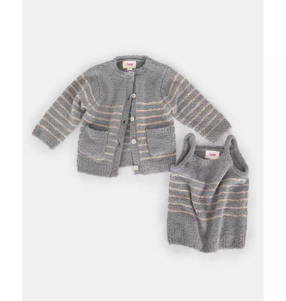 Camisole & Cardigan Set Fuzzy - Gris/Pecan
