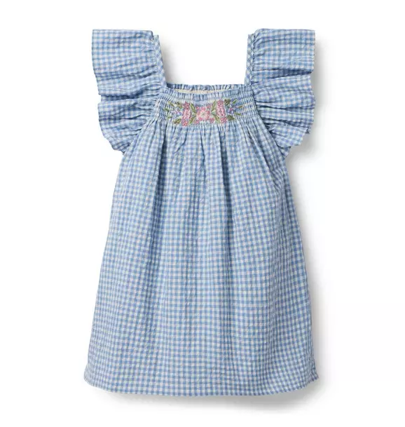 Gingham Ruffle Sleeve Dress