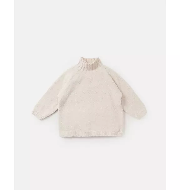 Mockneck Sweater Fuzzy - Ecru