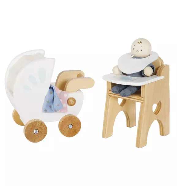 Dolls House Nursery & Baby Set - 5 Piece
