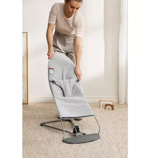 Baby Bouncer Bliss: Woven | Light Gray Melange
