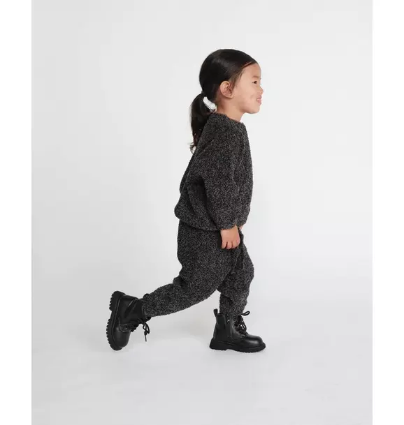 Boxy Sweater Fuzzy - Black Melange