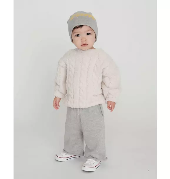Cable Sweater Fuzzy - Ecru