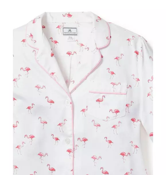 Women's Twill Pajama Set in Flamingos