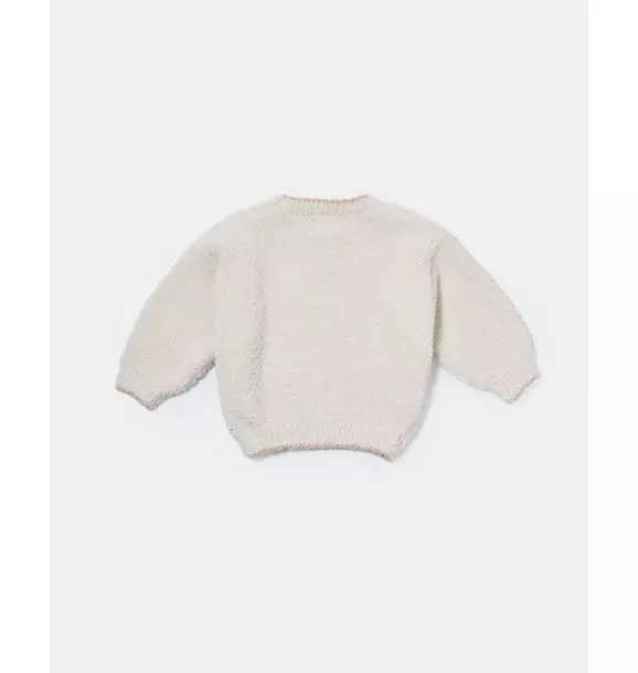 Boxy Sweater Fuzzy - Ecru