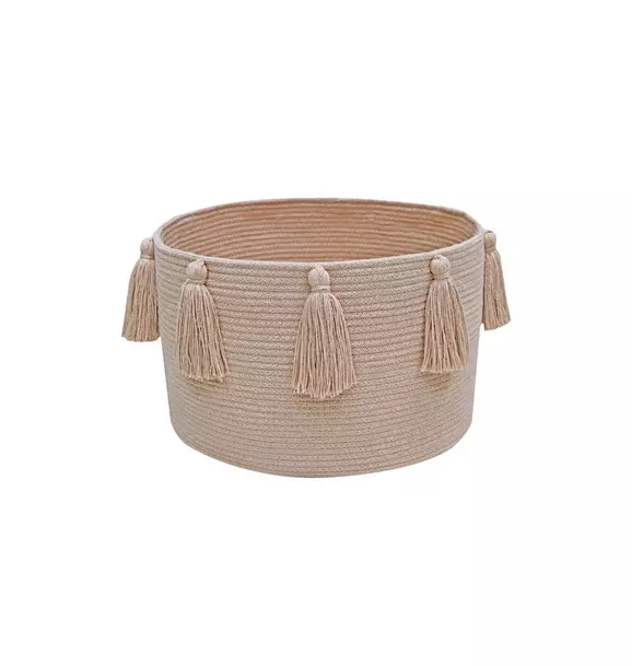 Basket New Tassels Rose