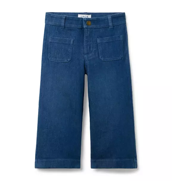 The Patch Pocket Wide Leg Jean In Medium Wash