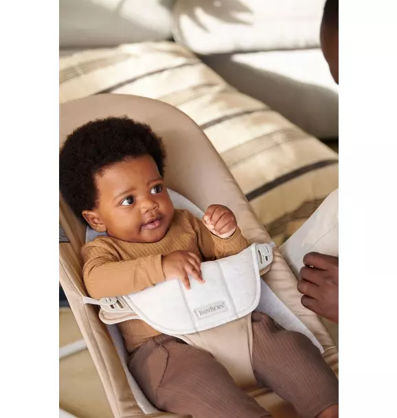 Baby Bouncer Bliss Bundle: Woven/Jersey | Beige/Gray