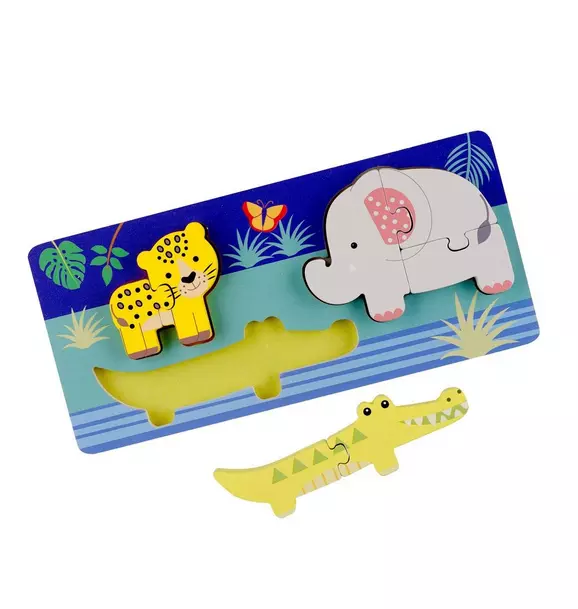 Jungle Animals: Mini Wooden Puzzle (7 Pieces)