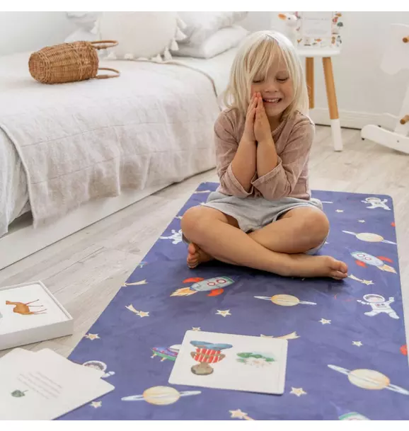 Printed Kids Yoga Mat: Space