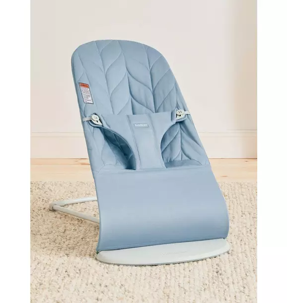 Baby Bouncer Bliss: Petal Quilt Woven | Blue