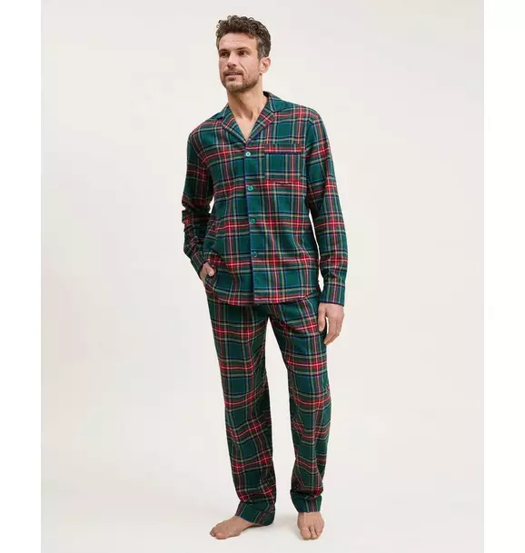 Men's Brushed Twill Pajama Set in Kensington Tartan