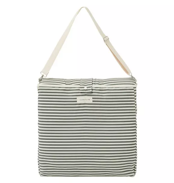 Reclining Beach Chair: Vacay Olive Stripe