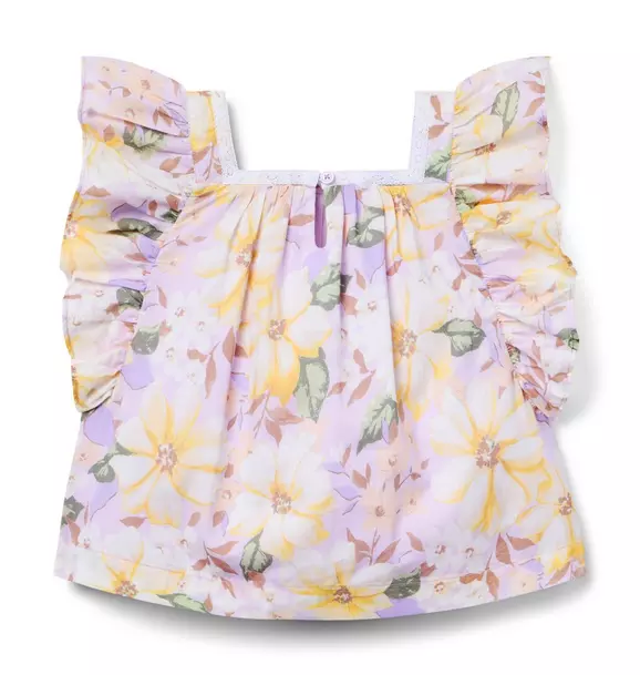 Floral Ruffle Sleeve Top