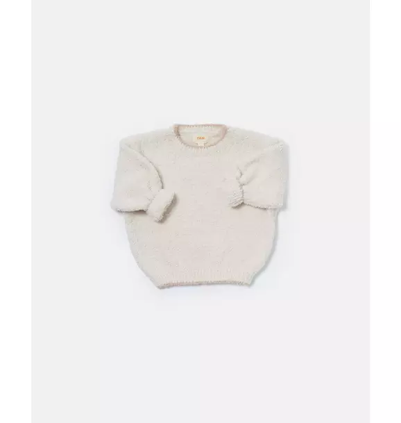 Boxy Sweater Fuzzy - Ecru