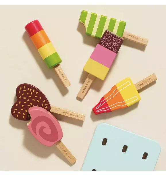 Wooden Ice Lollies Popsicles - 7 Piece