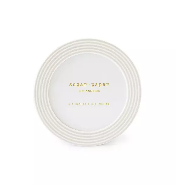 Grey Stripe Round Frame