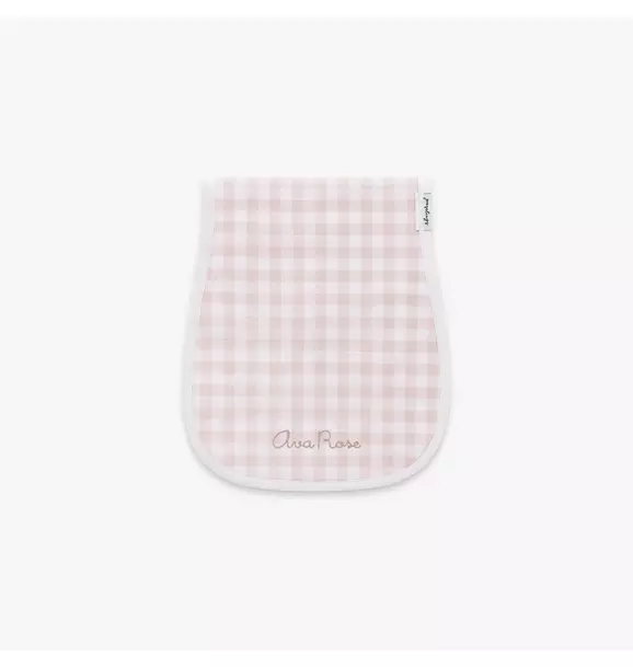 Picnic Gingham Burp Cloth - Pink
